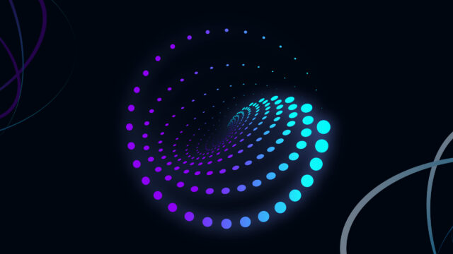 Abstract Neon Spiral Dot Vortex Desktop Wallpaper