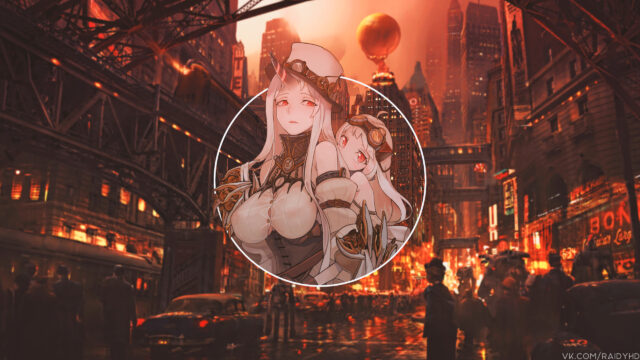 Anime Steampunk Girls in Retro Cityscape 4K Desktop Wallpaper