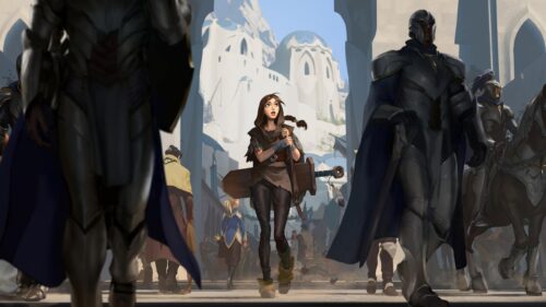 Taliyah Walking Through Demacia League of Legends 4K Desktop Wallpaper