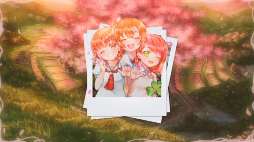Anime Girls Sakura Spring Polaroid Photo Desktop Wallpaper 4K