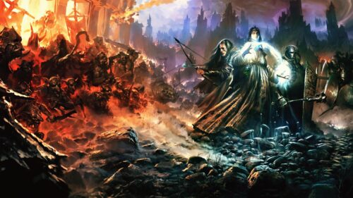 Epic Fantasy Battle Between Light and Darkness High Resolution 4K Desktop Wallpaper