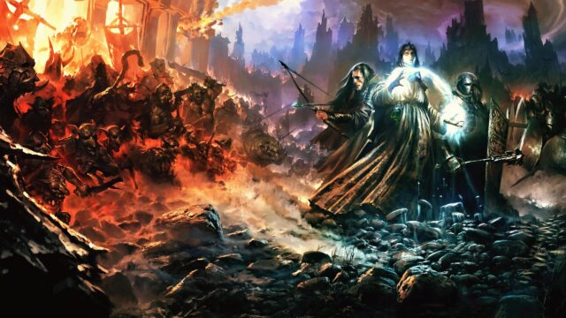 Epic Fantasy Battle Between Light and Darkness High Resolution 4K Desktop Wallpaper