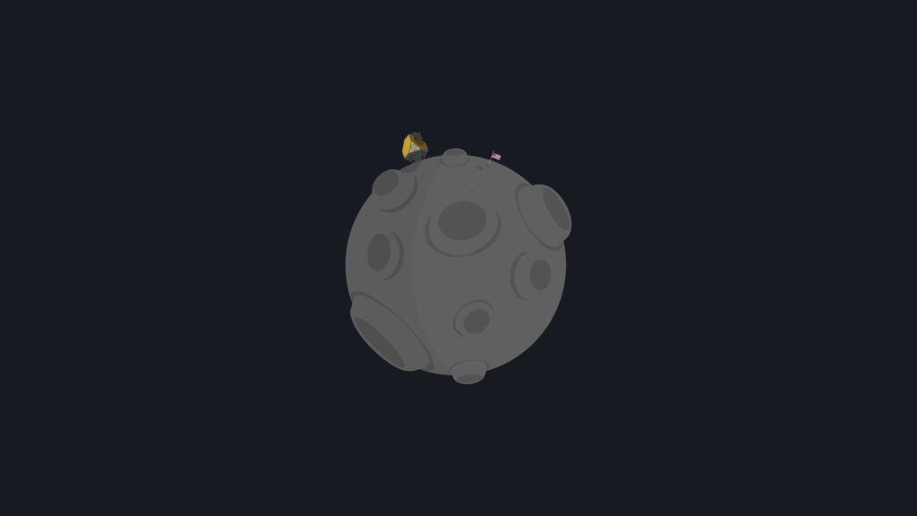 Minimalist Moon Landing Lunar Landscape 4K Desktop Wallpaper