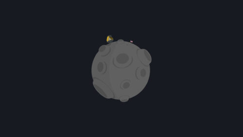 Minimalist Moon Landing Lunar Landscape 4K Desktop Wallpaper
