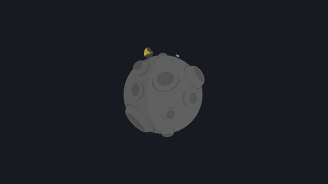 Minimalist Moon Landing Lunar Landscape 4K Desktop Wallpaper