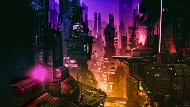 Futuristic Cyberpunk Megalopolis Cityscape 4K Desktop Wallpaper