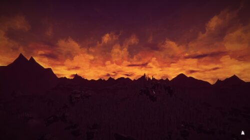 Dramatic Volcanic Mountain Sunset Silhouette Desktop Wallpaper