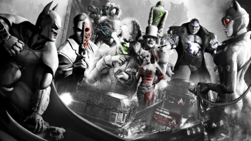 Batman Arkham City Villains and Hero Montage 4K Desktop Wallpaper