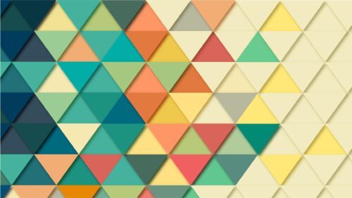 Abstract Geometric Triangle Pattern with Vibrant Retro Color Palette 4K Wallpaper