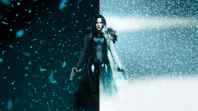 Selene from Underworld Dual Wielding Pistols Cinematic 4K Desktop Wallpaper