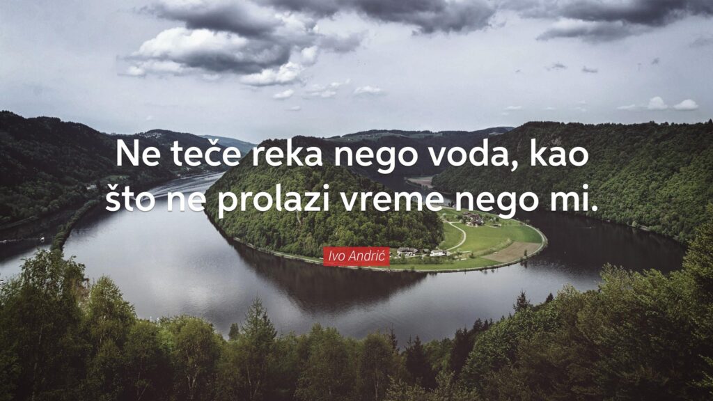 Stunning Meander River Landscape with Philosophical Quote Desktop Wallpaper