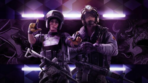 Rainbow Six Siege Operators Mira and Jackal Purple Neon PC Wallpaper