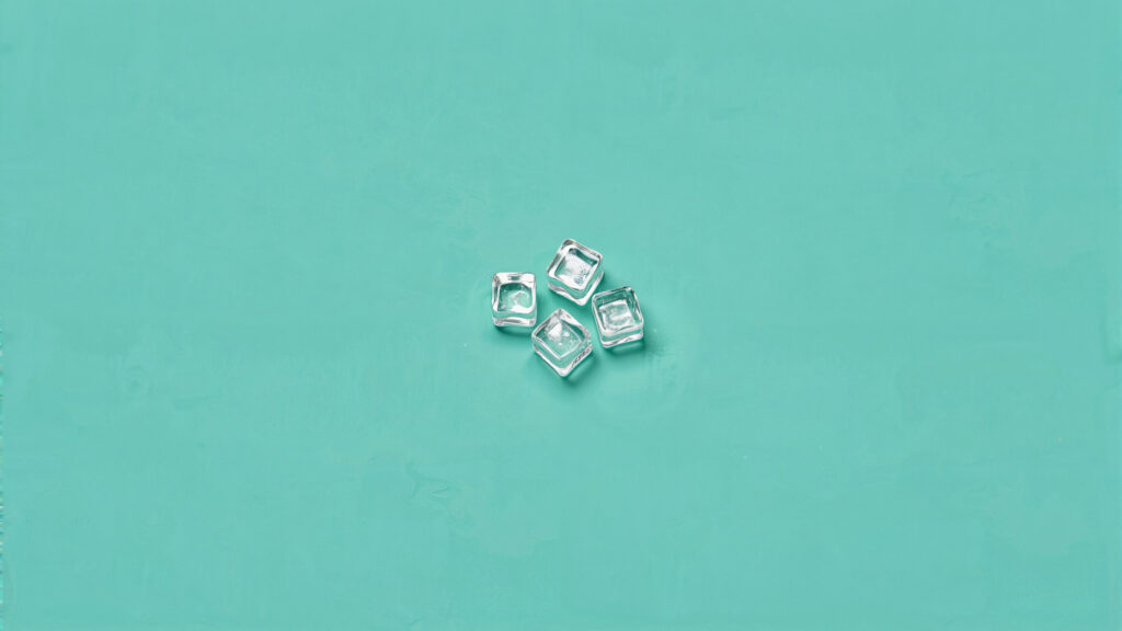 Minimalist Ice Cubes on Teal Background 4K Wallpaper