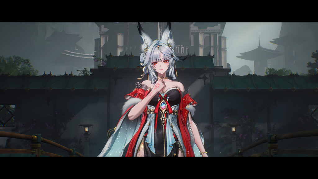 Stunning Fox-Eared Anime Girl in Traditional Attire 4K Desktop Wallpaper