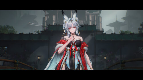 Stunning Fox-Eared Anime Girl in Traditional Attire 4K Desktop Wallpaper