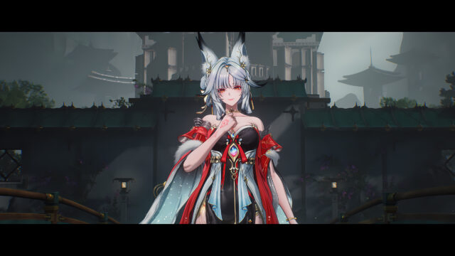 Stunning Fox-Eared Anime Girl in Traditional Attire 4K Desktop Wallpaper