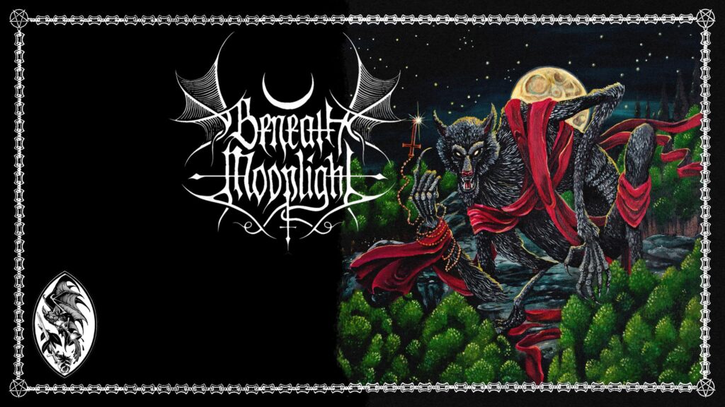 Werewolf Holding an Inverted Cross Dark Art Illustration Desktop Wallpaper