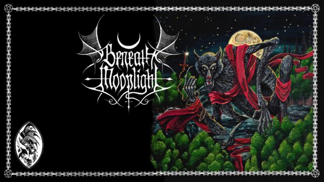 Werewolf Holding an Inverted Cross Dark Art Illustration Desktop Wallpaper