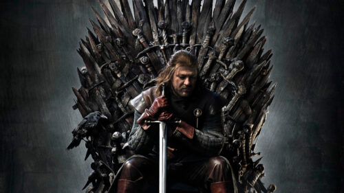 Eddard Stark Sitting on the Iron Throne Game of Thrones 4K Desktop Wallpaper