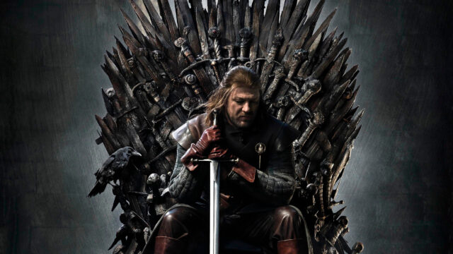 Eddard Stark Sitting on the Iron Throne Game of Thrones 4K Desktop Wallpaper