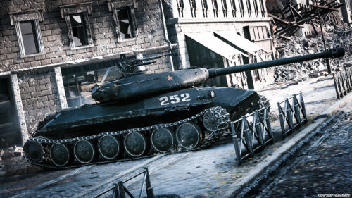 Soviet IS-3 Heavy Tank in Ruined City Battlefield 4K Wallpaper