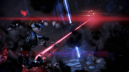 Commander Shepard Combat Action Mass Effect 3 Desktop Wallpaper