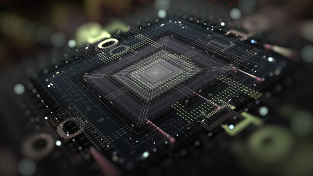 Abstract Futuristic Circuit Board Processor 4K Desktop Wallpaper