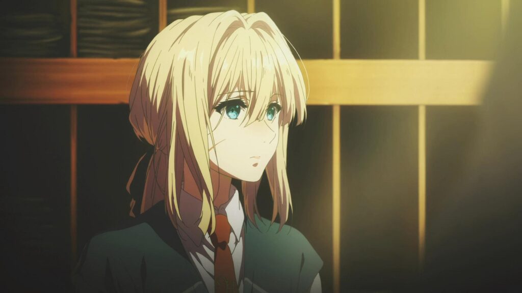 Violet Evergarden Anime Girl Portrait Golden Hour Sunlight Desktop Wallpaper