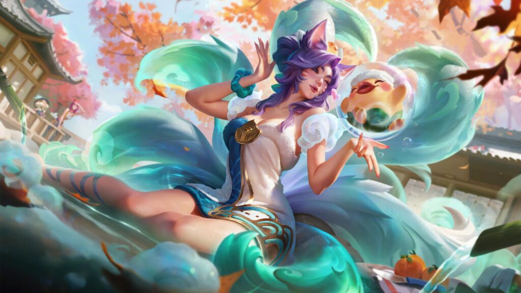 Ahri League of Legends Cafe Cuties High Quality 4K Desktop Wallpaper