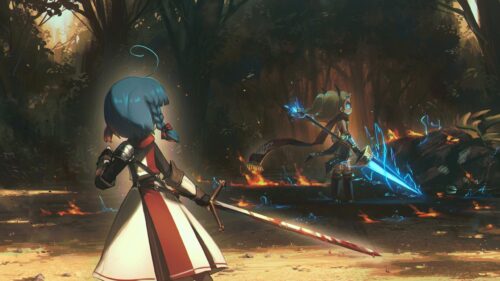 Anime Warrior Girls in Enchanted Forest Battle 4K PC Wallpaper