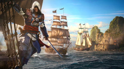 Edward Kenway Assassin Creed Black Flag Pirate Sailing 4K Desktop Wallpaper