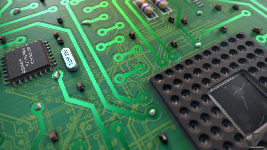 Macro View of Computer Circuit Board Hardware 4K Wallpaper