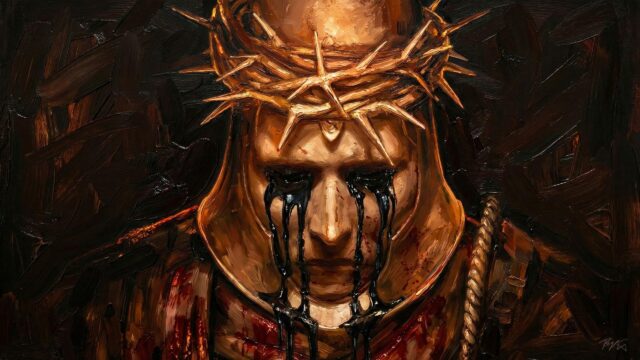Dramatic Oil Painting of Jesus Christ with Crown of Thorns 4K Desktop Wallpaper