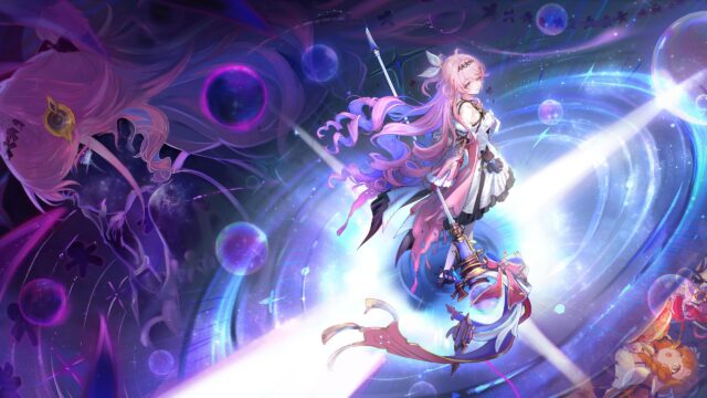 Elysia Honkai Impact 3rd Magical Warrior Pink Hair Fantasy 4K Desktop Wallpaper