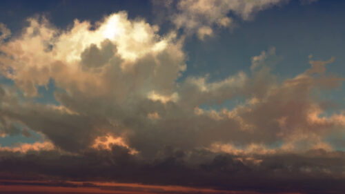 Stunning Golden Sunset Clouds Over Deep Blue Sky Desktop Wallpaper