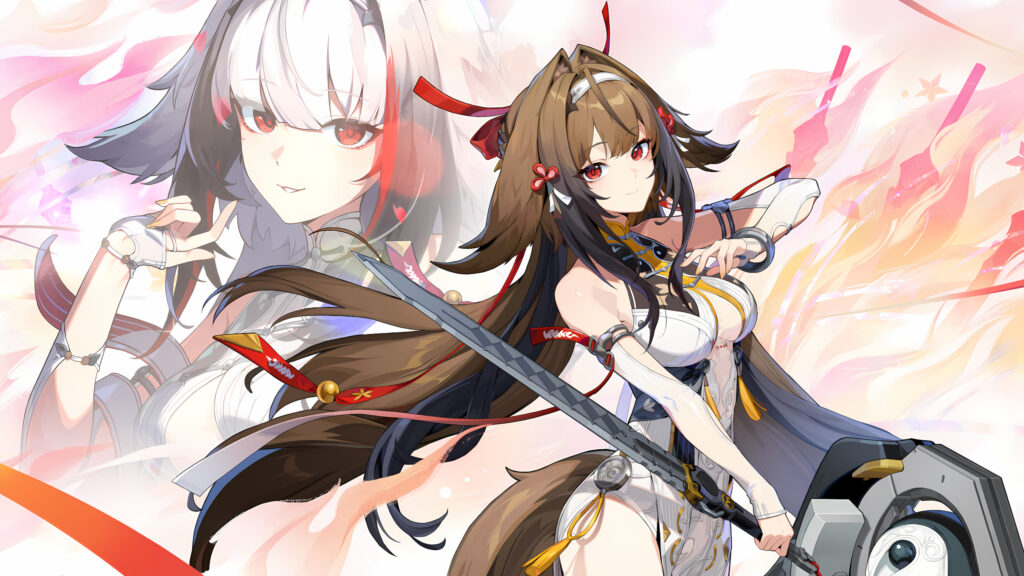 Anime Girl with Brown Hair and Sword Wuthering Waves Desktop Wallpaper