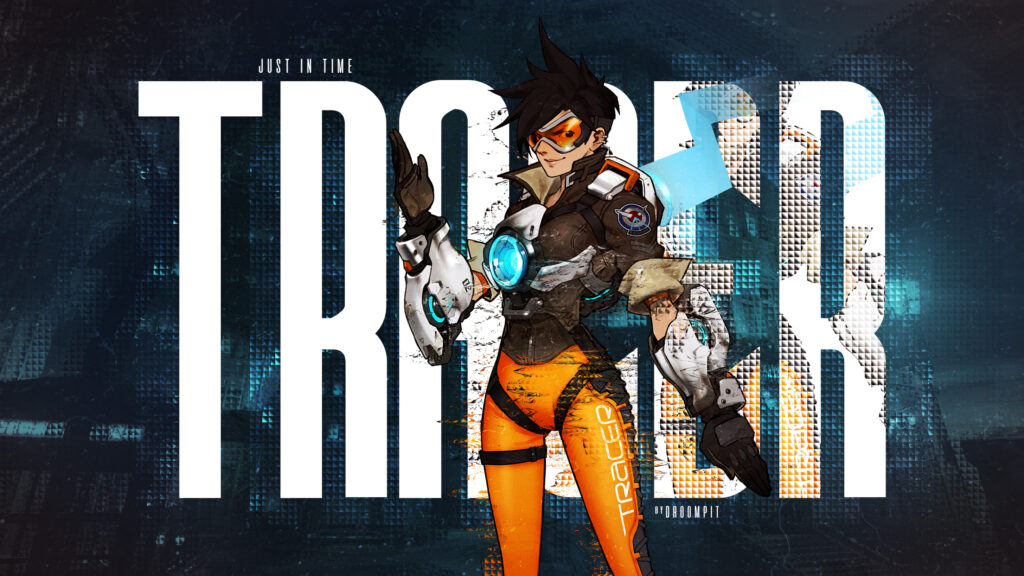 Tracer Overwatch Just In Time Digital Art 4K Desktop Wallpaper