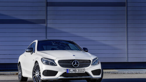 Stunning White Mercedes Benz C Class Coupe Luxury Sports Car Desktop Wallpaper