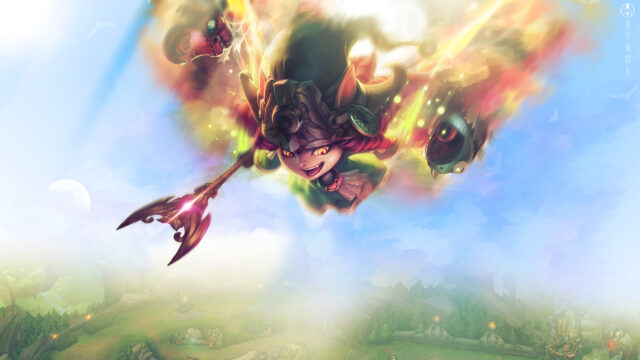 Lulu League of Legends Dragon Trainer Flying Fantasy Art 4K Wallpaper