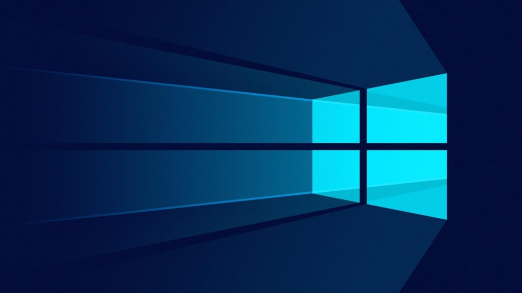 Minimalist Windows 10 Blue Geometric Abstract 4K Desktop Wallpaper