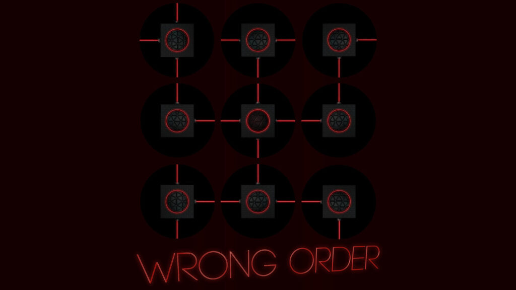 Minimalist Dark Grid with Red Glowing Spheres Abstract 4K Desktop Wallpaper