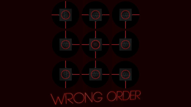Minimalist Dark Grid with Red Glowing Spheres Abstract 4K Desktop Wallpaper