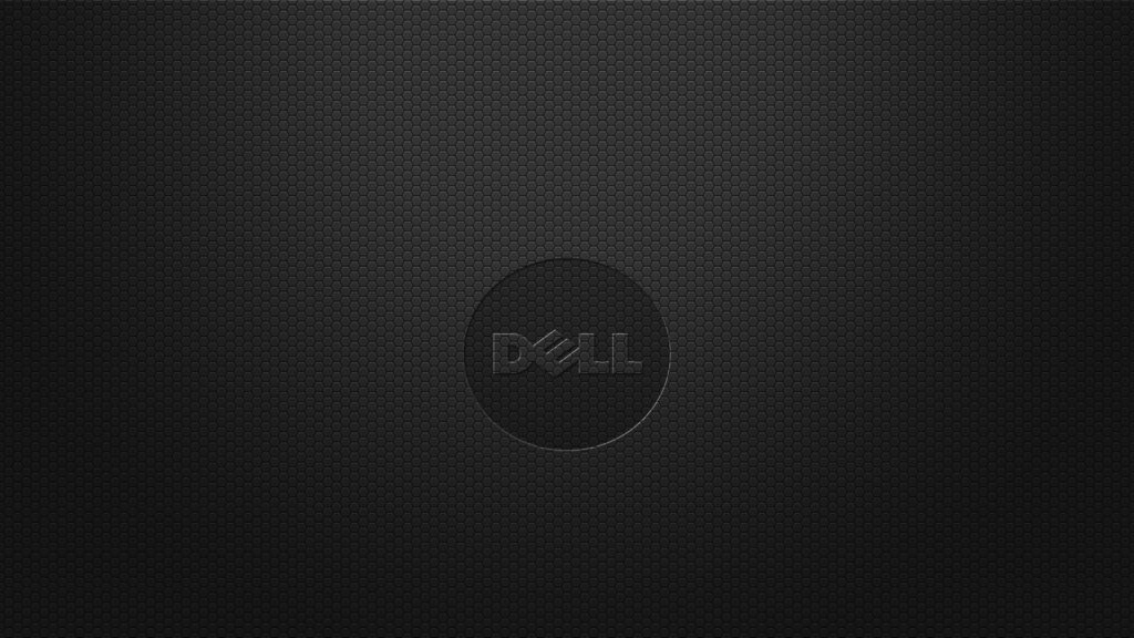 Minimalist Dark Carbon Fiber Dell Logo Desktop Wallpaper