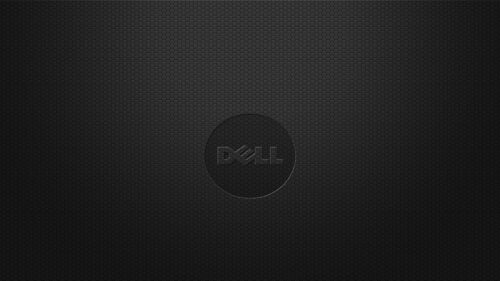 Minimalist Dark Carbon Fiber Dell Logo Desktop Wallpaper