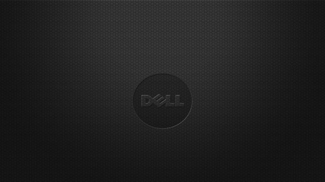 Minimalist Dark Carbon Fiber Dell Logo Desktop Wallpaper