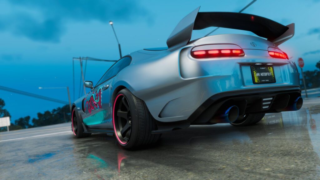 Modified Silver Toyota Supra in The Crew Motorfest PC Wallpaper