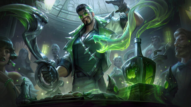 Debonair Brand from League of Legends Green Serpent Magic 4K Desktop Wallpaper