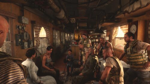 Metro Exodus Group Meeting Inside Train Carriage 4K PC Wallpaper