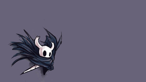 Minimalist Hollow Knight Character Art in Motion PC Wallpaper