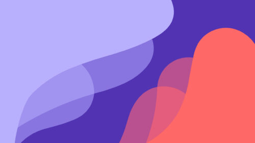 Minimalist Abstract Fluid Waves in Purple and Coral 4K Desktop Wallpaper